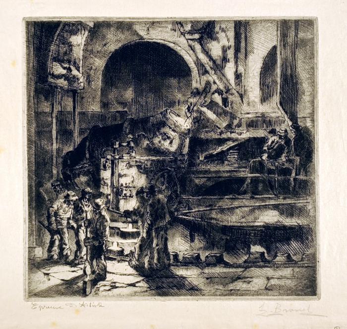 73. Le Creusot, vue intérieure: les Convertisseurs;Au Creusot - Un Convertisseur;état unique