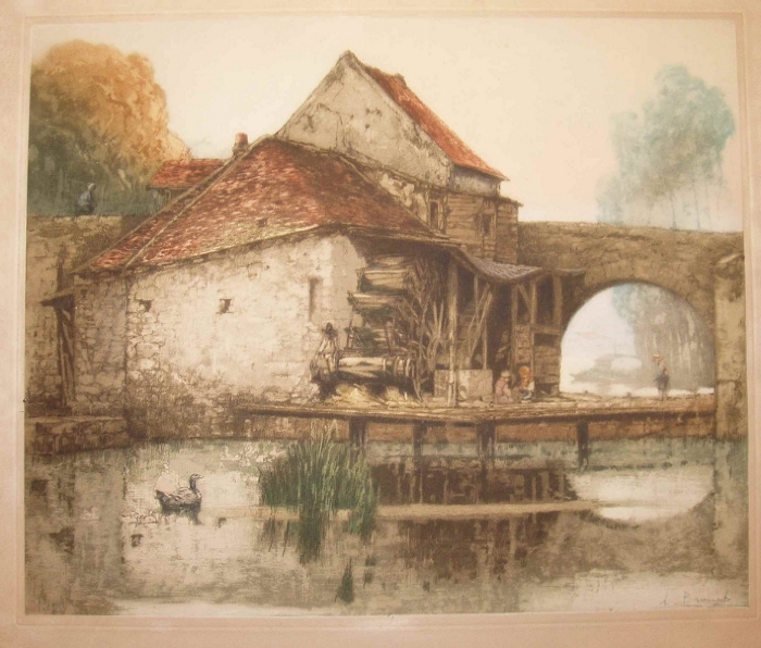 Vieux moulin à Moret - couleur